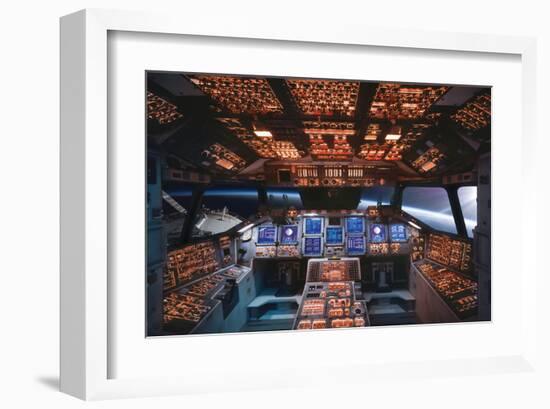 Columbia Space Shuttle Cockpit-null-Framed Art Print