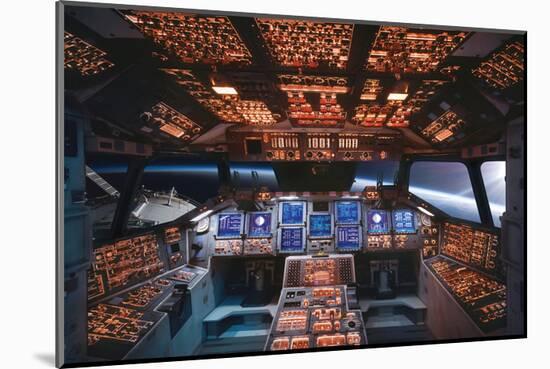 Columbia Space Shuttle Cockpit-null-Mounted Art Print