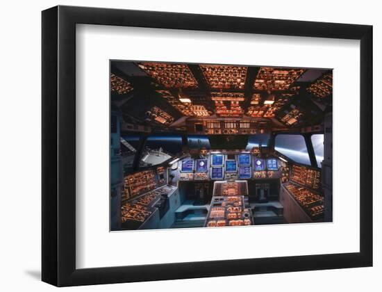 Columbia Space Shuttle Cockpit-null-Framed Art Print