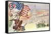 Columbia with Flag on Capitol Hill-null-Framed Stretched Canvas