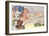 Columbia with Flag on Capitol Hill-null-Framed Art Print