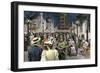 Columbian Exposition Visitors Strolling Along the Midway at Night, Chicago 1893-null-Framed Giclee Print