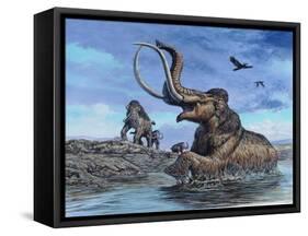 Columbian Mammoth Trapped by Asphalt at La Brea Tar Pits, California-null-Framed Stretched Canvas