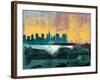 Columbus Abstract Skyline I-Emma Moore-Framed Art Print