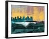 Columbus Abstract Skyline I-Emma Moore-Framed Art Print