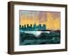 Columbus Abstract Skyline I-Emma Moore-Framed Art Print