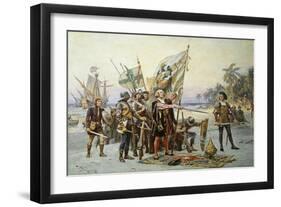 Columbus at San Salvador-Jean Leon Gerome Ferris-Framed Giclee Print