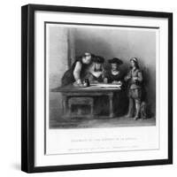 Columbus at the Convent of La Rabida, 1490-H Lemon-Framed Giclee Print