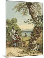 Columbus Bartering with Native Americans for Supplies-Andrew Melrose-Mounted Giclee Print