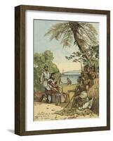 Columbus Bartering with Native Americans for Supplies-Andrew Melrose-Framed Giclee Print