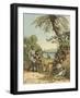 Columbus Bartering with Native Americans for Supplies-Andrew Melrose-Framed Giclee Print