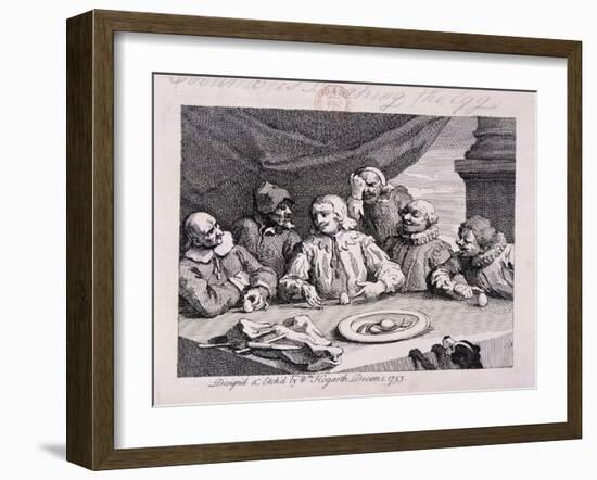 Columbus Breaking the Egg, 1753-William Hogarth-Framed Giclee Print