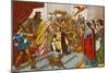 Columbus Bringing Gifts from the New World to Queen Isabella of Spain 1492-null-Mounted Giclee Print