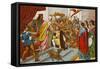 Columbus Bringing Gifts from the New World to Queen Isabella of Spain 1492-null-Framed Stretched Canvas