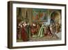 Columbus Brought in Chains Before Ferdinand and Isabella by Bobadilla, c.1500-null-Framed Giclee Print