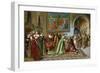 Columbus Brought in Chains Before Ferdinand and Isabella by Bobadilla, c.1500-null-Framed Giclee Print