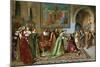 Columbus Brought in Chains Before Ferdinand and Isabella by Bobadilla, c.1500-null-Mounted Giclee Print