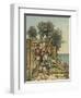 Columbus Building a Fort in Haiti-Andrew Melrose-Framed Giclee Print