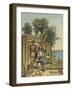 Columbus Building a Fort in Haiti-Andrew Melrose-Framed Giclee Print