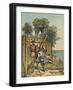 Columbus Building a Fort in Haiti-Andrew Melrose-Framed Giclee Print