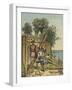 Columbus Building a Fort in Haiti-Andrew Melrose-Framed Giclee Print