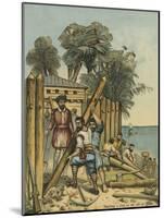 Columbus Building a Fort in Haiti-Andrew Melrose-Mounted Giclee Print