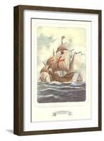 Columbus Caravels, Nina, Pinta, Santa Maria-null-Framed Art Print