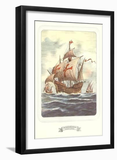 Columbus Caravels, Nina, Pinta, Santa Maria-null-Framed Art Print