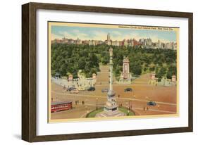 Columbus Circle, Central Park, New York City-null-Framed Art Print