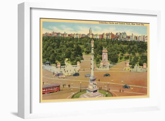 Columbus Circle, Central Park, New York City-null-Framed Art Print