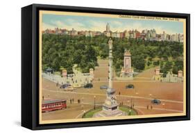 Columbus Circle, Central Park, New York City-null-Framed Stretched Canvas