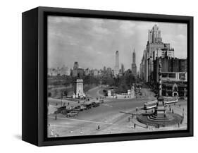 Columbus Circle with Monument and View East, New York-null-Framed Stretched Canvas