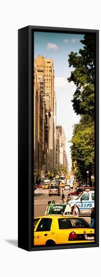 Columbus Circle, Yellow Cab and NYPD Vehicule, Central Park West, Manhattan, New York-Philippe Hugonnard-Framed Stretched Canvas