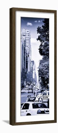 Columbus Circle, Yellow Cab and NYPD Vehicule, Central Park West, Manhattan, New York-Philippe Hugonnard-Framed Photographic Print