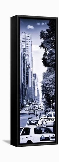 Columbus Circle, Yellow Cab and NYPD Vehicule, Central Park West, Manhattan, New York-Philippe Hugonnard-Framed Stretched Canvas