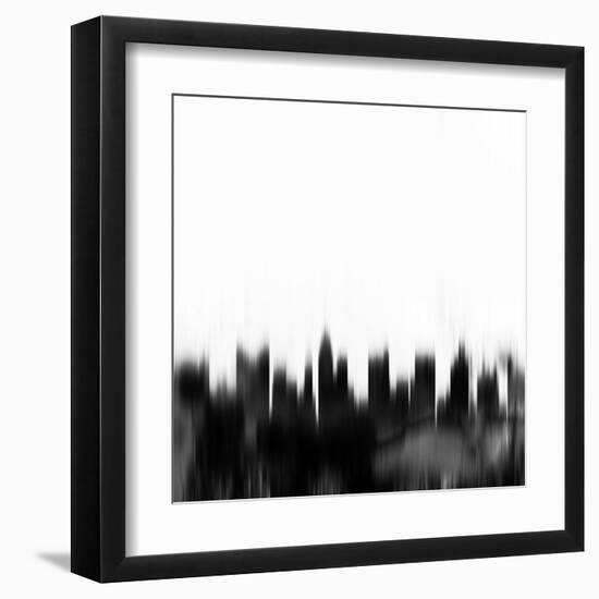 Columbus City Skyline - Black-NaxArt-Framed Art Print