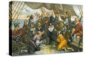 Columbus Cleveland and His Mutinous Crew - This Ship Shall Not Turn Back! 1885-Bernard Gillam-Stretched Canvas