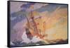 Columbus Crossing the Atlantic, 1927-Newell Convers Wyeth-Framed Stretched Canvas