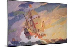 Columbus Crossing the Atlantic, 1927-Newell Convers Wyeth-Mounted Giclee Print