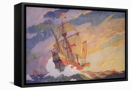 Columbus Crossing the Atlantic, 1927-Newell Convers Wyeth-Framed Stretched Canvas