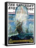 "Columbus Day," Saturday Evening Post Cover, October 11, 1930-H.W. Tilson-Framed Stretched Canvas