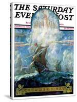 "Columbus Day," Saturday Evening Post Cover, October 11, 1930-H.W. Tilson-Stretched Canvas