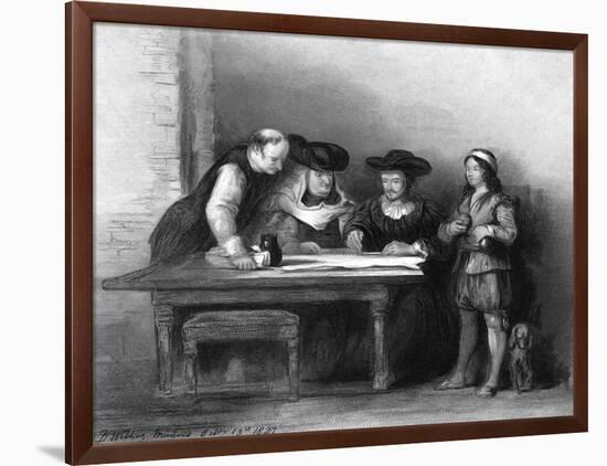 Columbus Deathbed-null-Framed Art Print