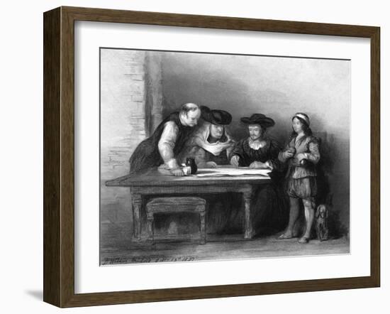 Columbus Deathbed-null-Framed Art Print