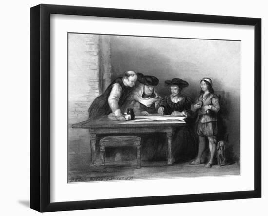 Columbus Deathbed-null-Framed Art Print