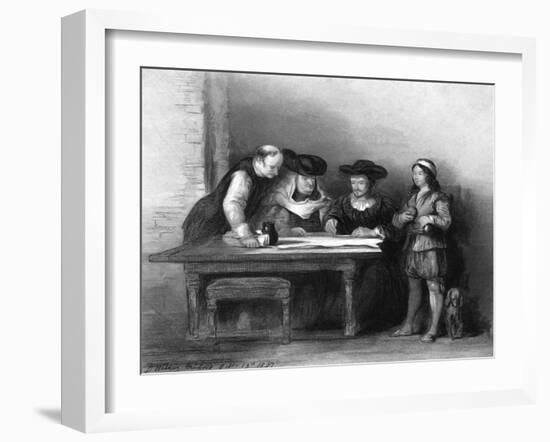 Columbus Deathbed-null-Framed Art Print