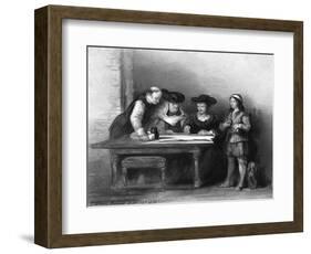 Columbus Deathbed-null-Framed Art Print