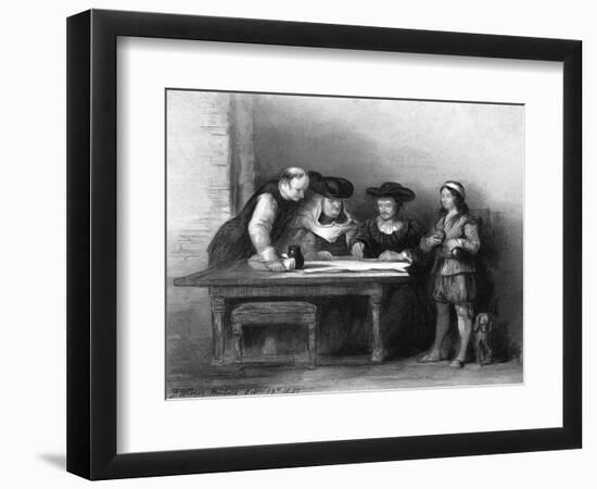 Columbus Deathbed-null-Framed Art Print