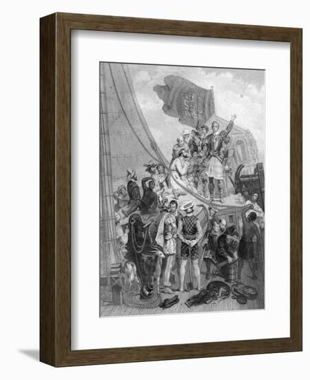 Columbus 'Discovering' America, 1492-Holhs-Framed Giclee Print