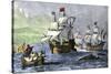 Columbus Expedition Coasting Along the Northern Shore of Cuba-null-Stretched Canvas